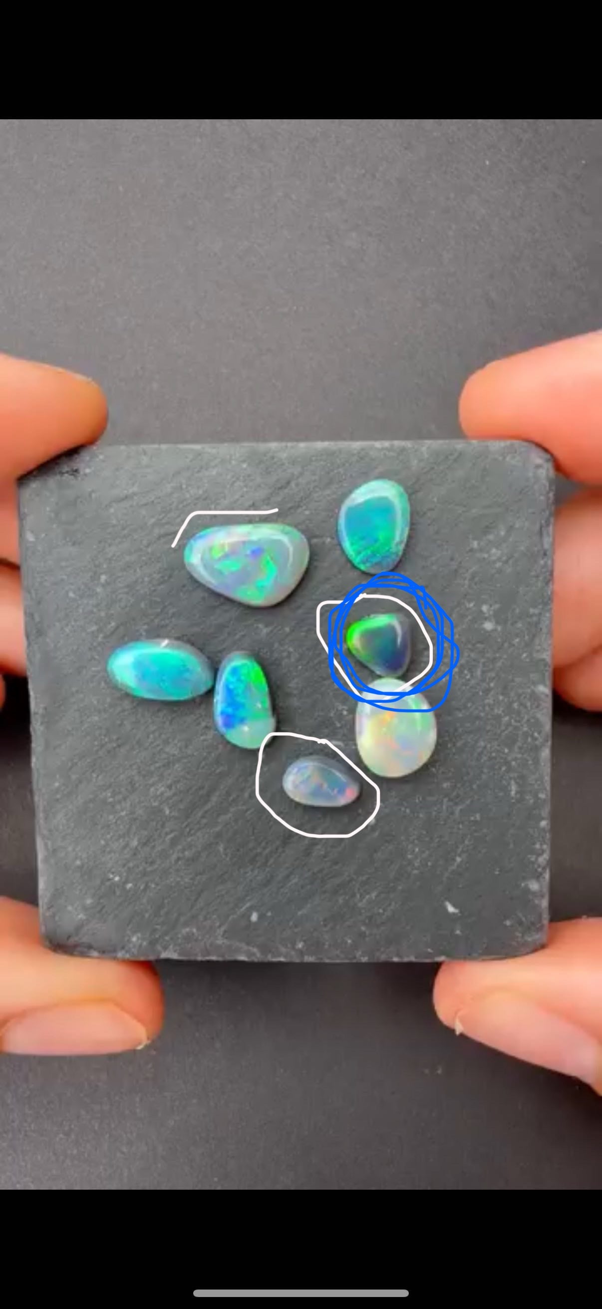 0.40ct Black Opal With A Green, Blue Play Of Color, From Lightning Ridge Australia