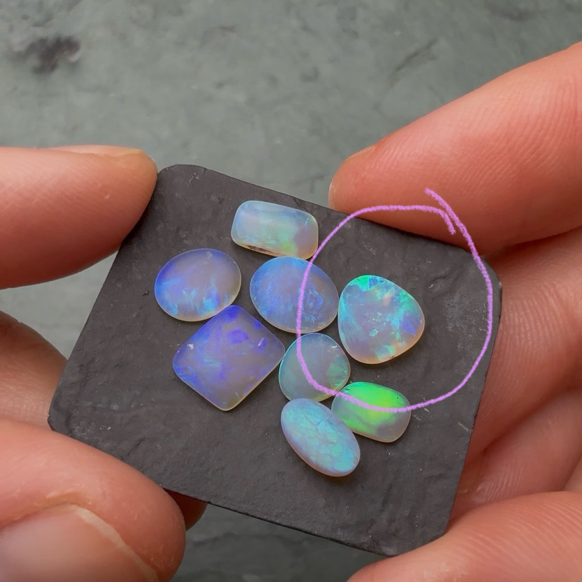0.70ct Matte Crystal Opal With A Green, Blue Play Of Color, From Lightning Ridge Australia
