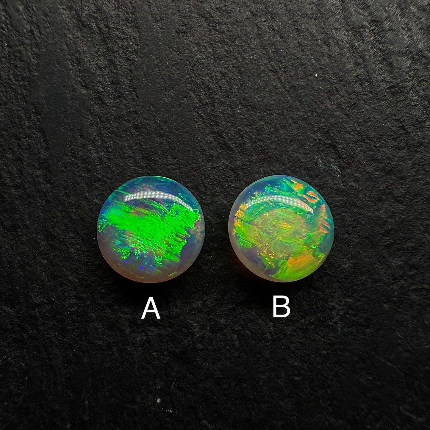 Top Quality Crystal Opal Pair With Vivid Green-Gold Color play (Price for Pair)