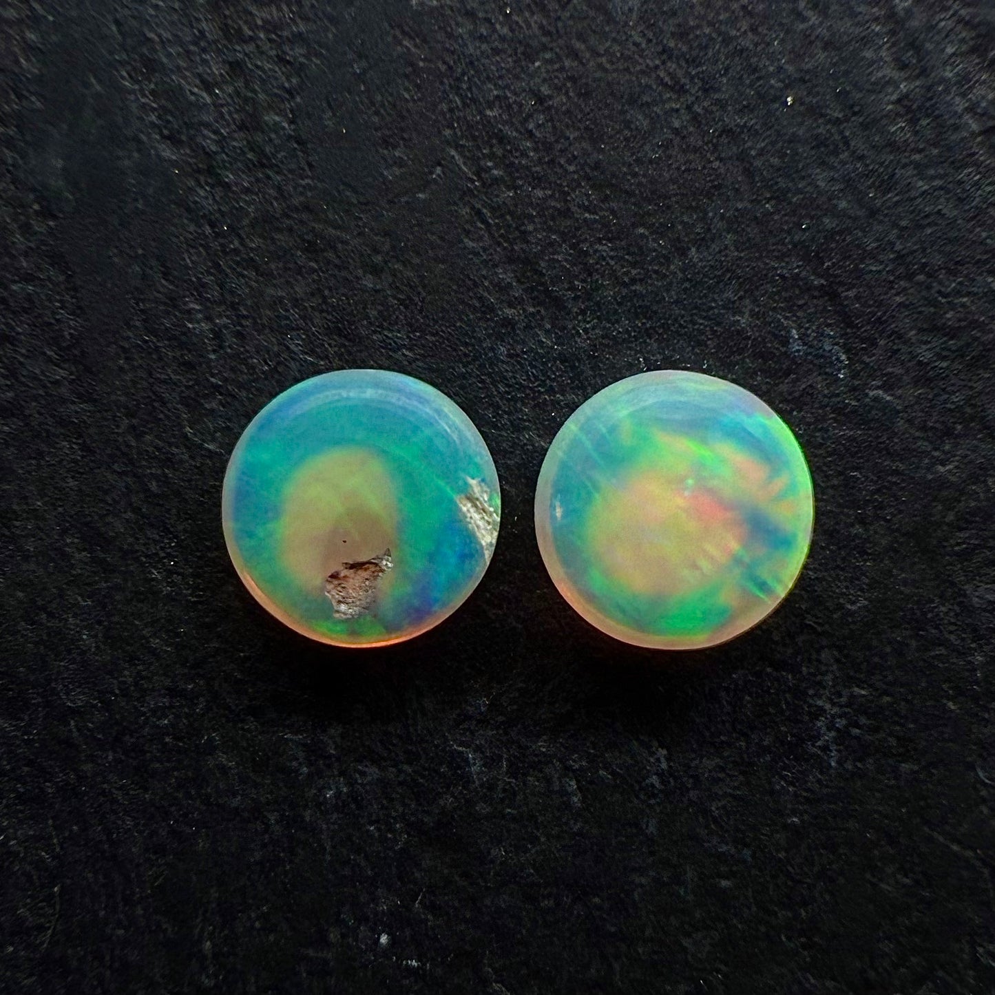 Top Quality Crystal Opal Pair With Vivid Green-Gold Color play (Price for Pair)