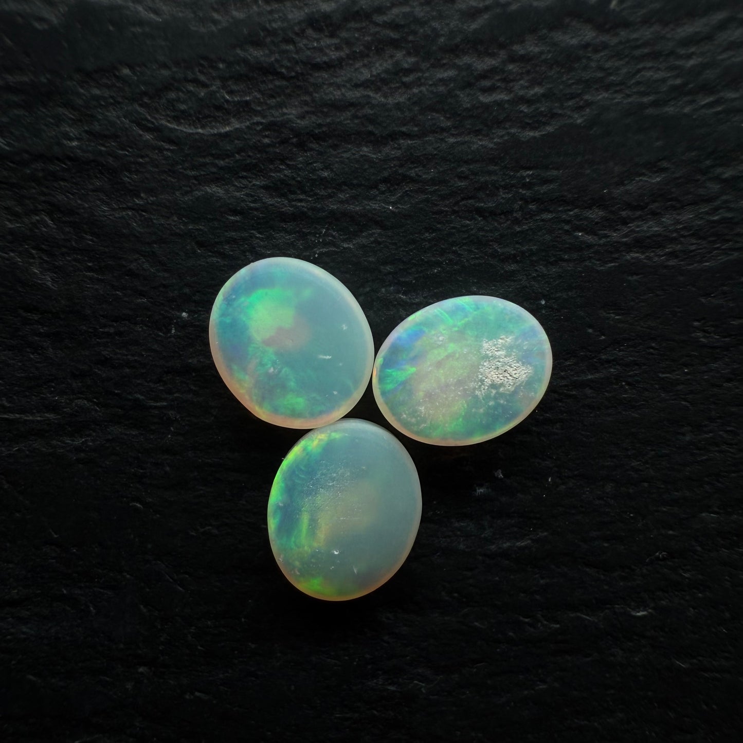 BUNDLE (price for parcel) Crystal Opals With A Vivid Green-Multicolor Palette.