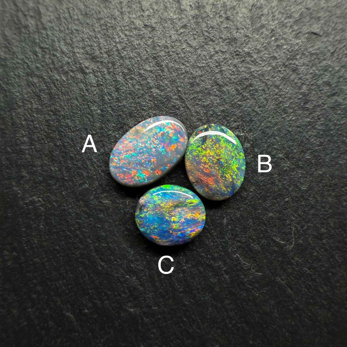 Gem Black Opals With vivid Red Multicolor Palettes and Mossy patterns