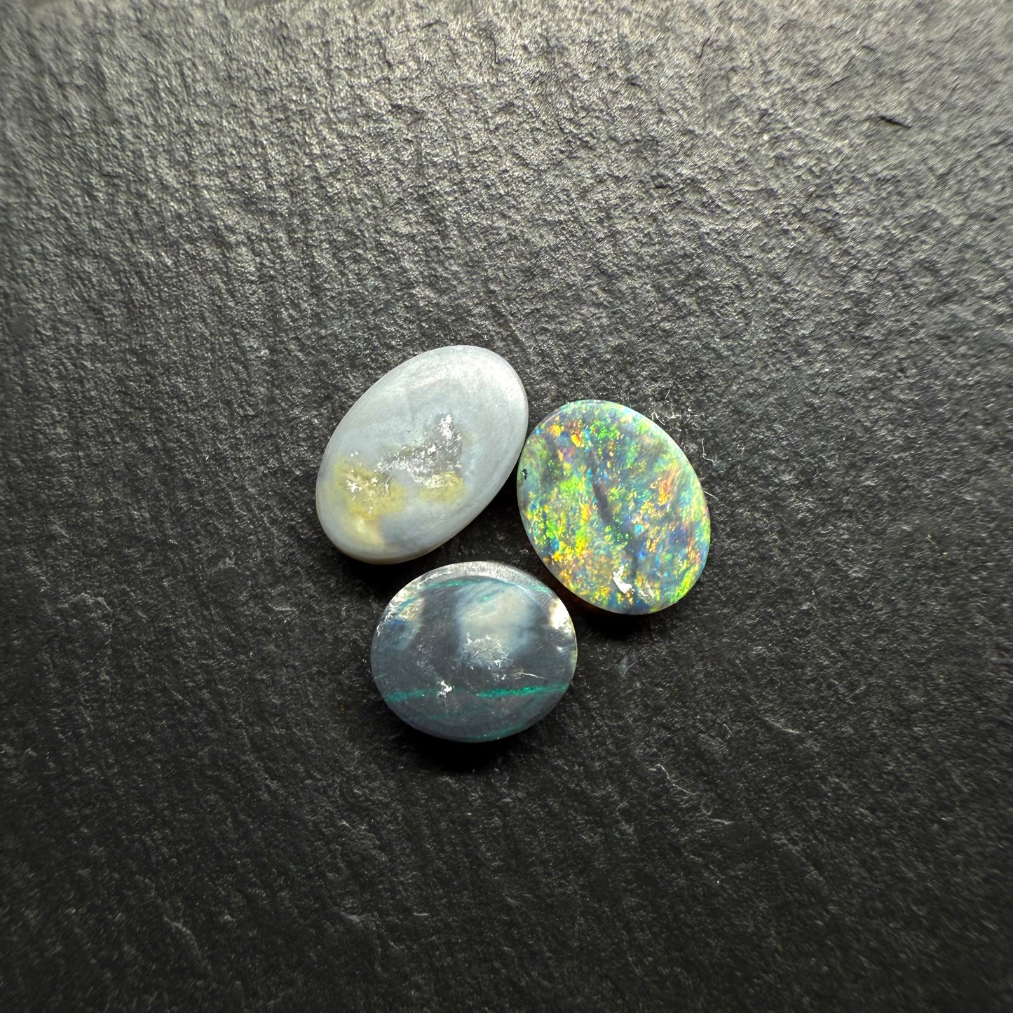 Gem Black Opals With vivid Red Multicolor Palettes and Mossy patterns