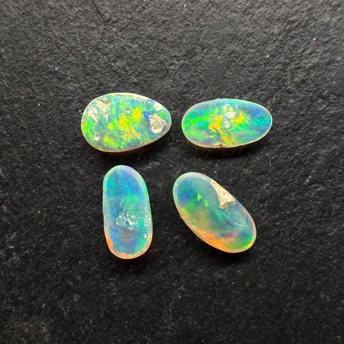 BUNDLE (price for parcel) Small Bright Crystal Opals With Lots Of Depth And Multi Color Palettes