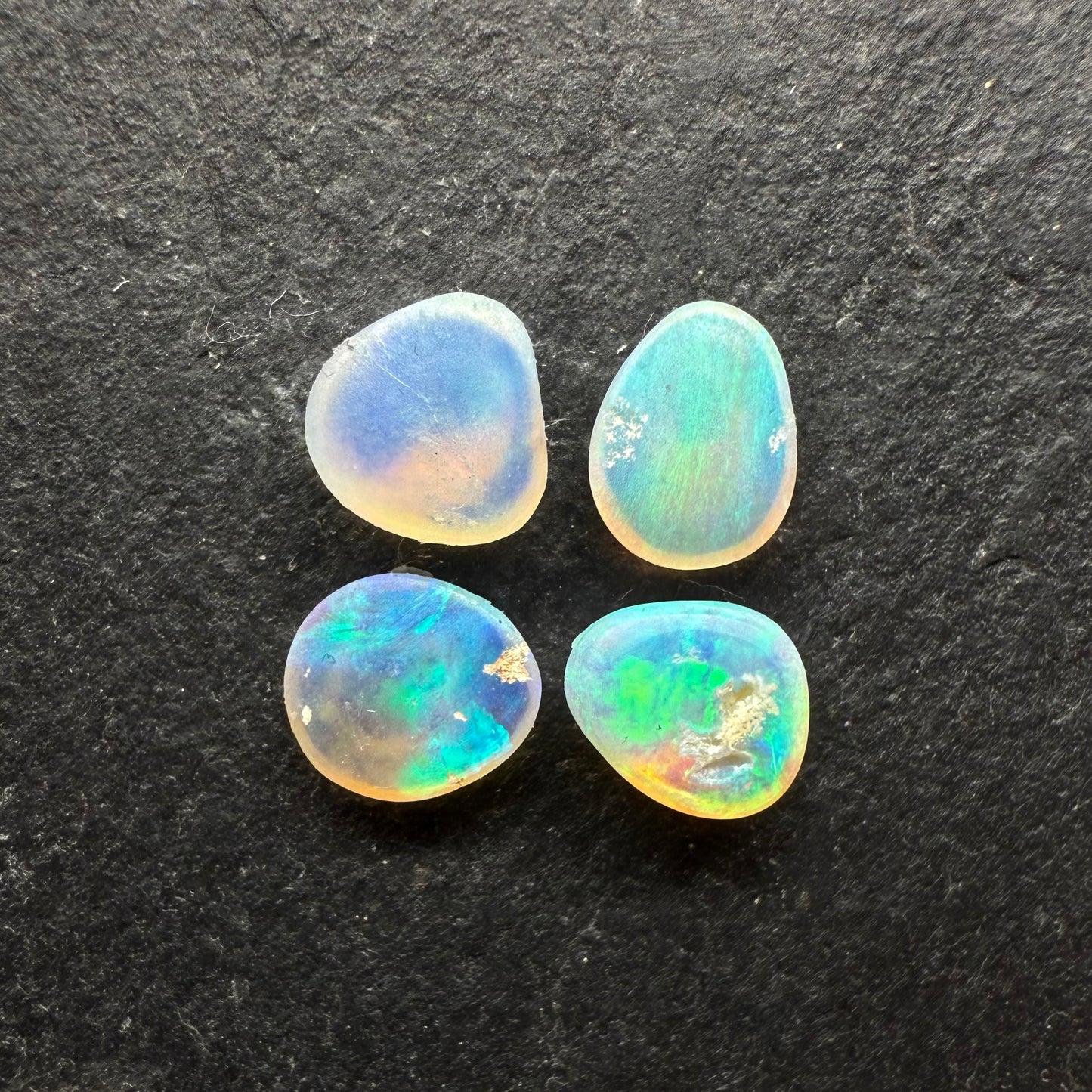 BUNDLE (price for parcel) Small Crystal Opals With Mixed Blue Green Color Palettes And Freeform Shapes