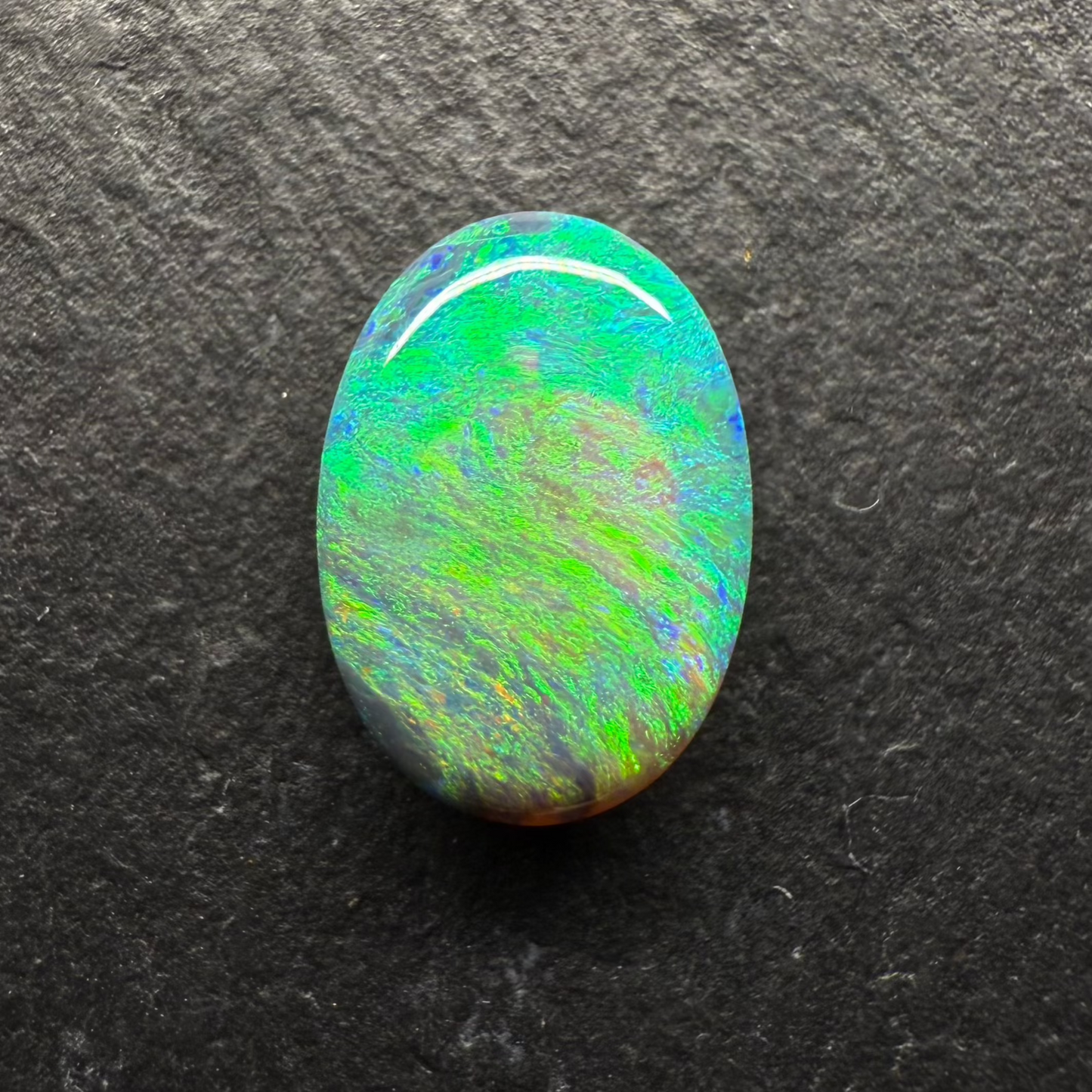 Dark Crystal Opal With A Vivid Green-gold Color Palette and an Attractive moss Pattern