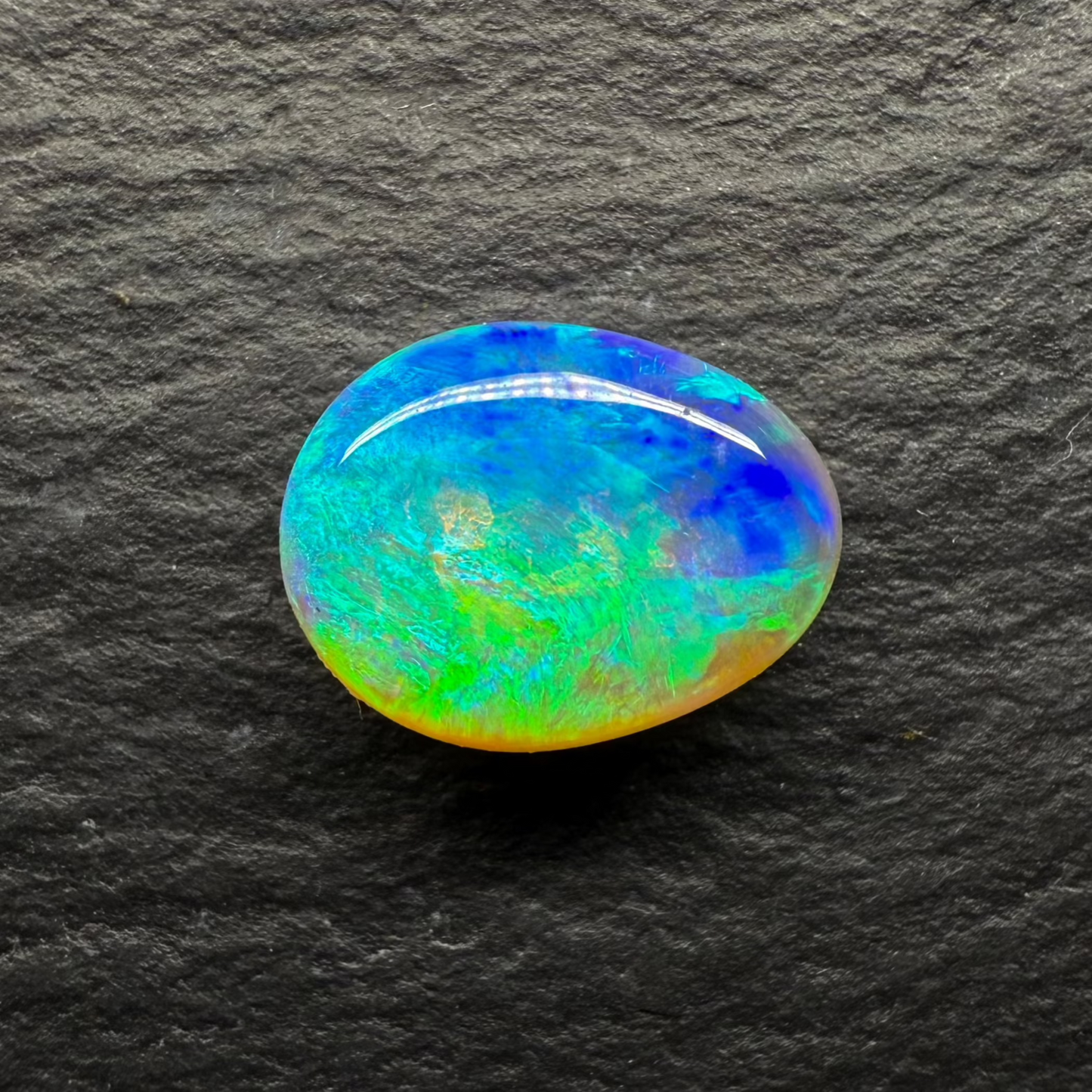 2.35ct World Class Crystal Opal With Brilliant Greens and Blues, Full Faced Color, Mixed Patterns And Lots OF Depth