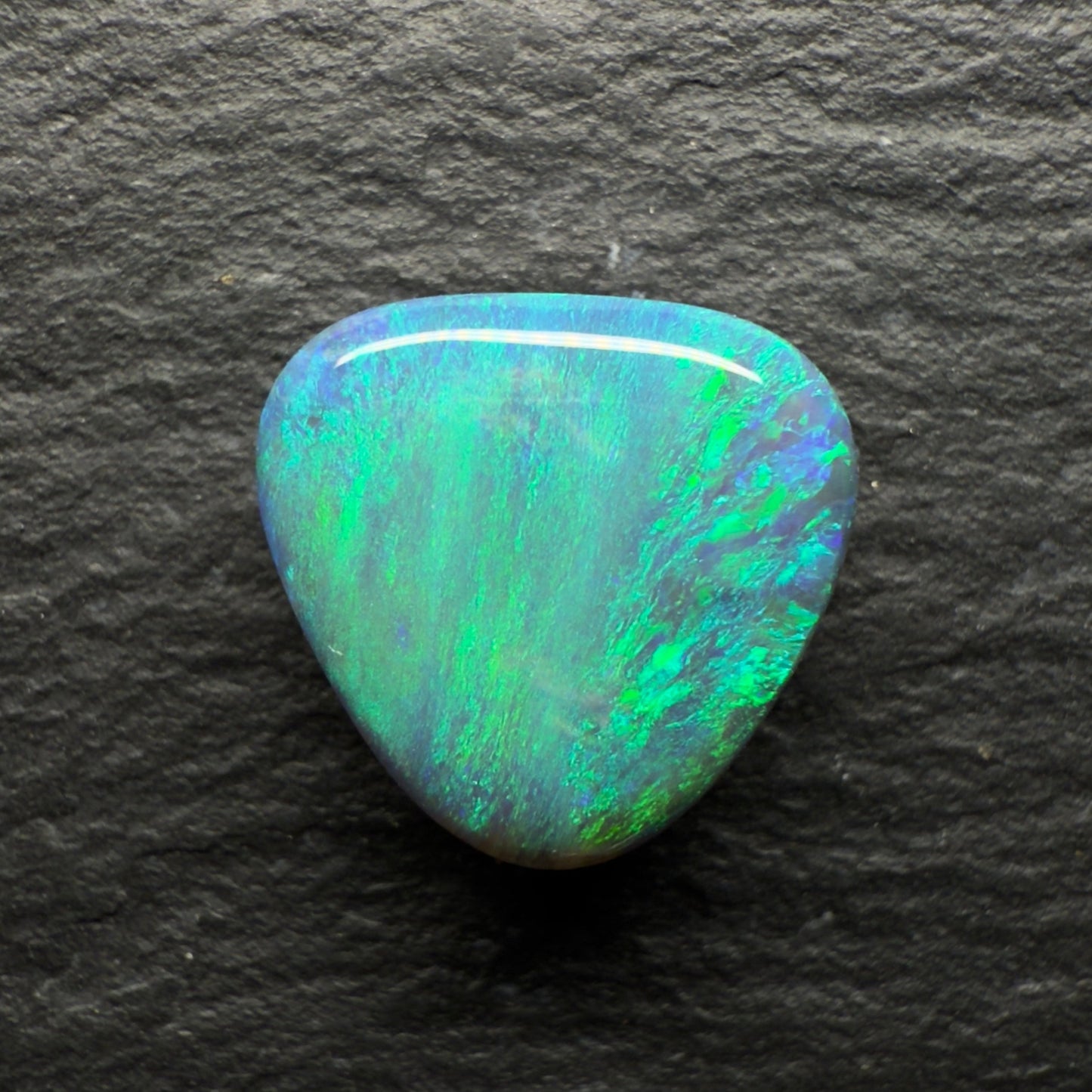 3.7ct Black Opal with A Lovely Teal Color Palette And A Moss Pattern