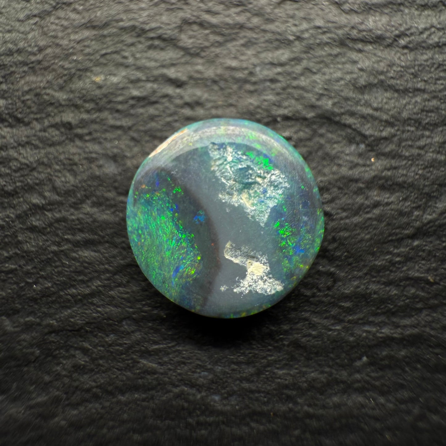 1ct Gem Black Opal With An Earthlike Green-Blue Moss Pattern