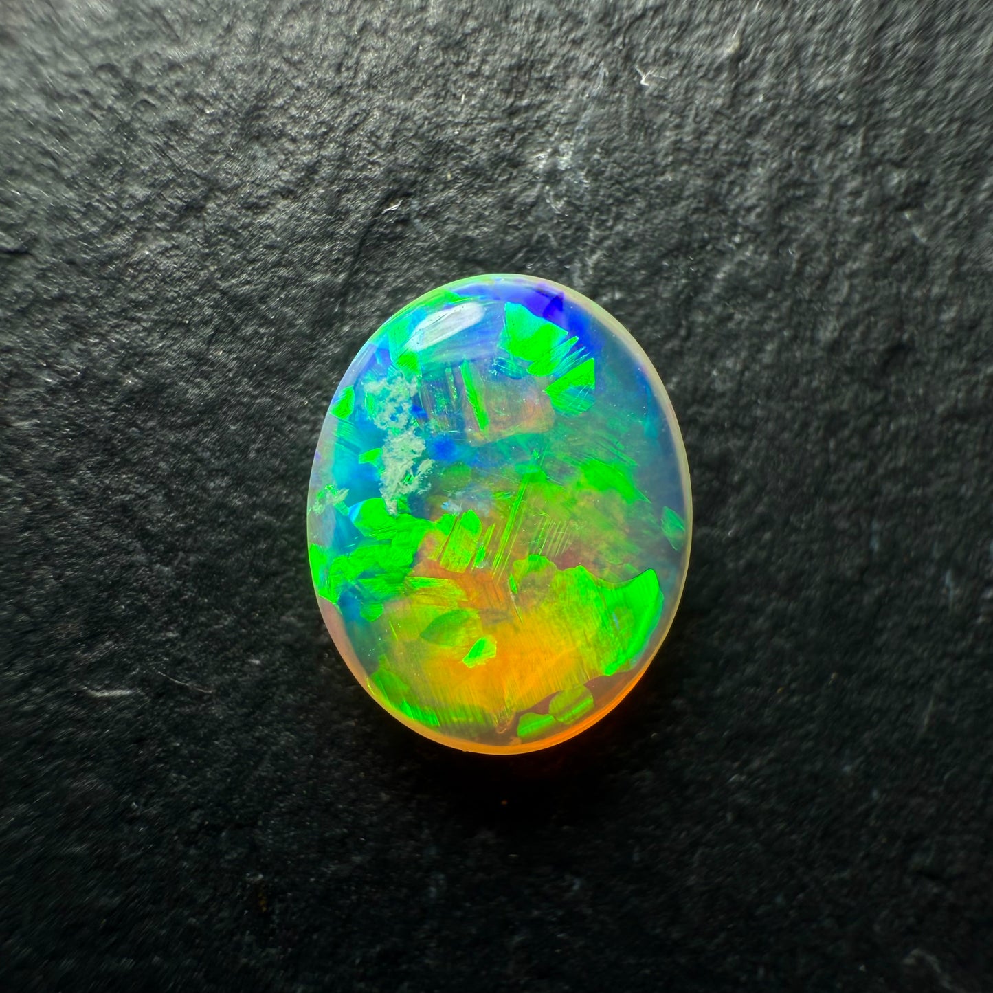 0.8ct Gem Crystal Opal, This stone Has A Blocky floral Pattern, Vivid Greens and Golds And Lots Of Depth