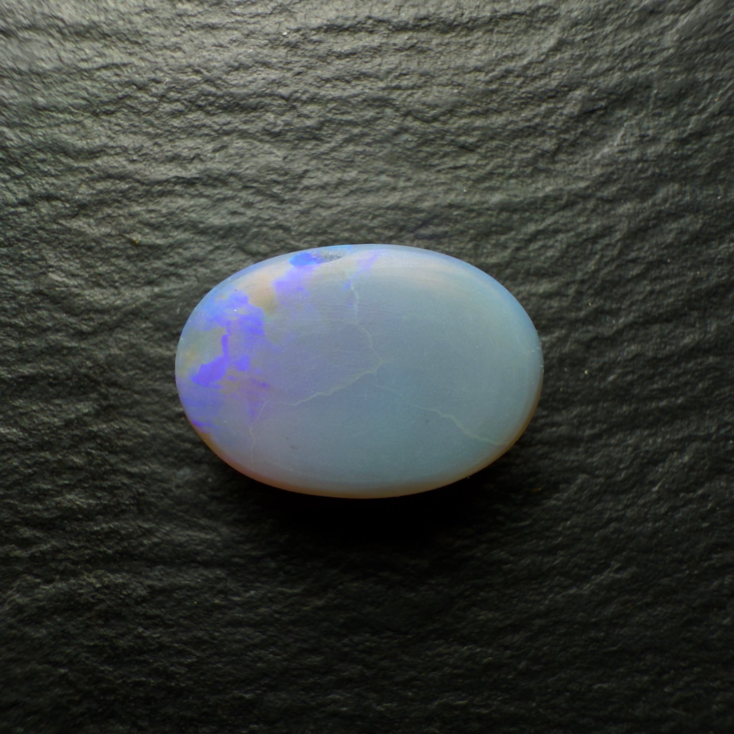 2.99ct Black Opal With A Bright Minty Green Broadflash and Chaff Pattern
