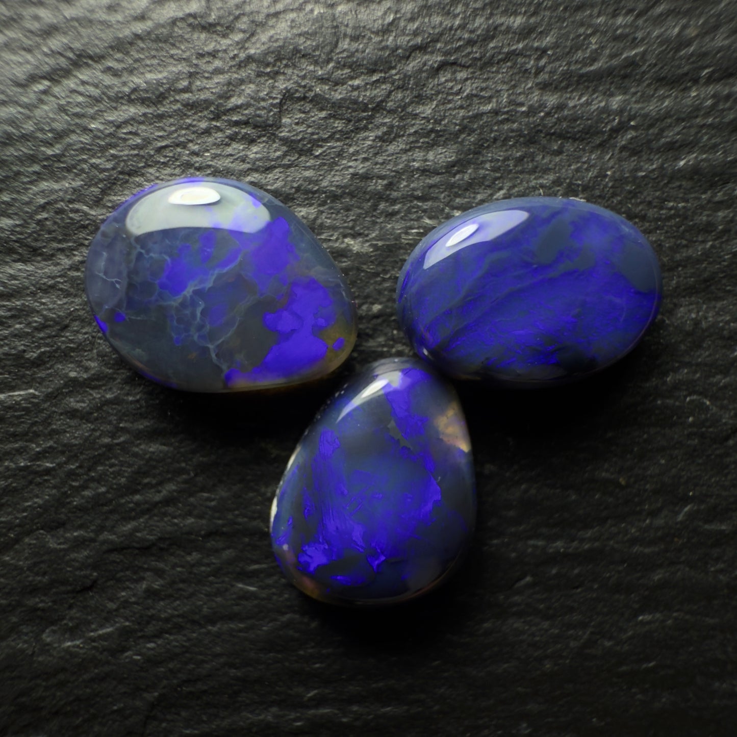 BUNDLE (Price For Parcel) Black Opals With Dark Blue-Purple Color Play