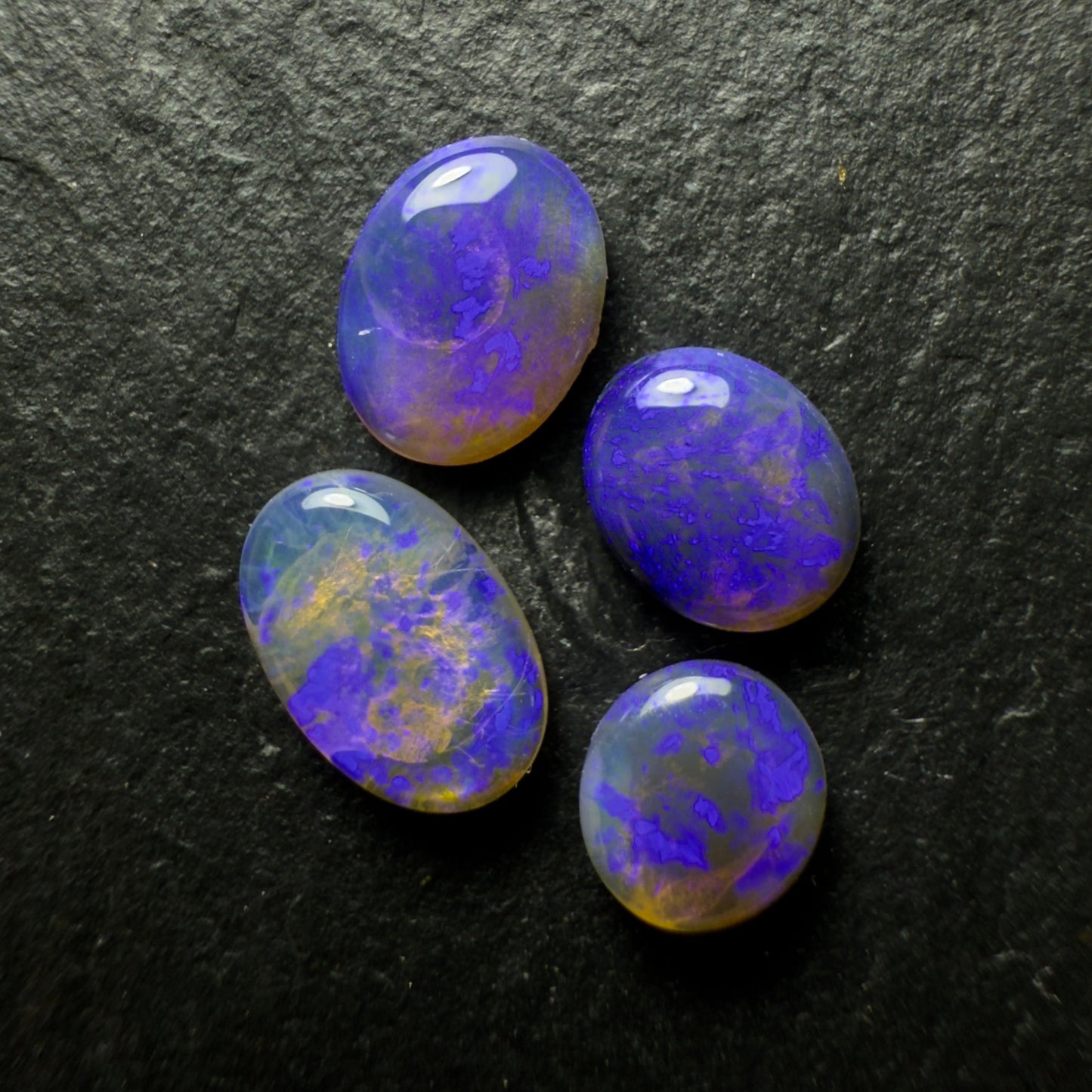 BUNDLE (Price For Parcel) Dark Crystal Opals With Dark Violet Color Play