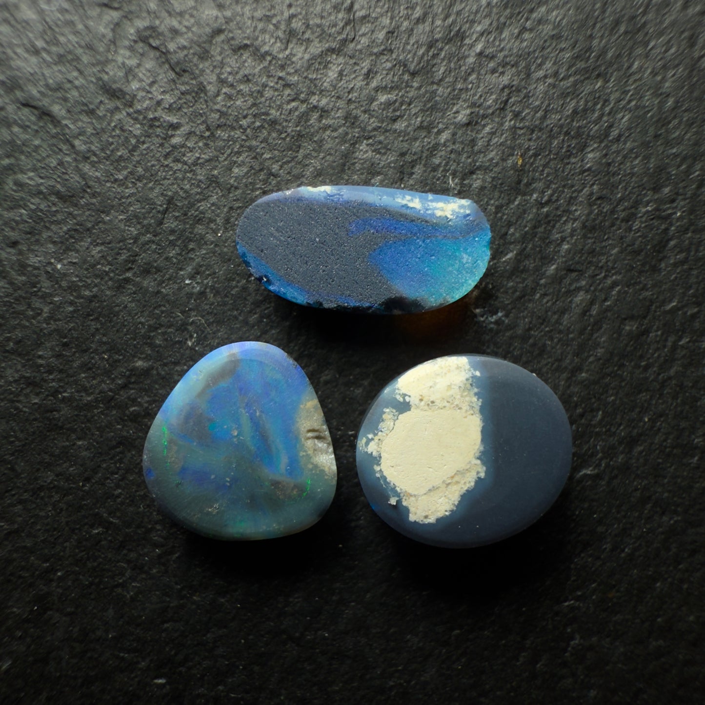 BUNDLE (Price For Parcel) Black Opals With Streaks Of Green And Blue