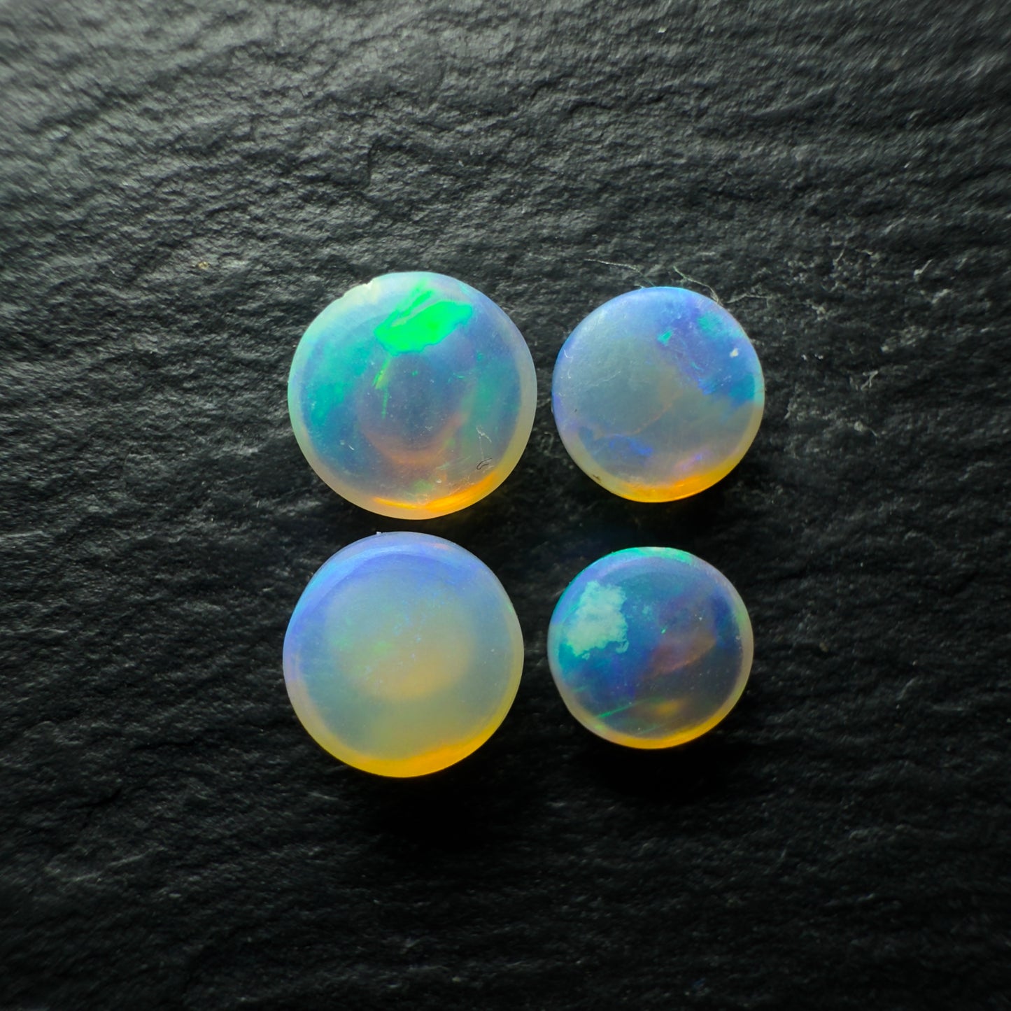 1.78ct Bundle(Price For Parcel)Small Round Crystal Opals With Minty Green, Blues