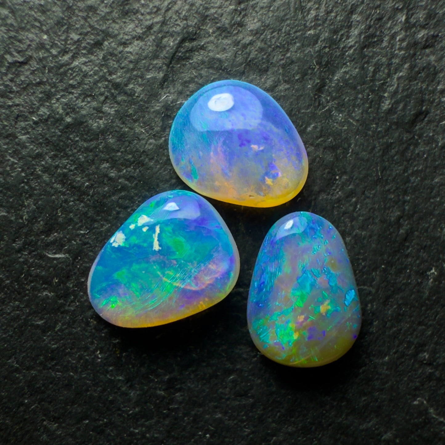 (Price For Parcel) Small Freeform Crystal Opals with rich blue green color play