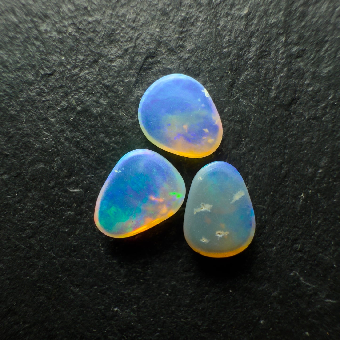 (Price For Parcel) Small Freeform Crystal Opals with rich blue green color play