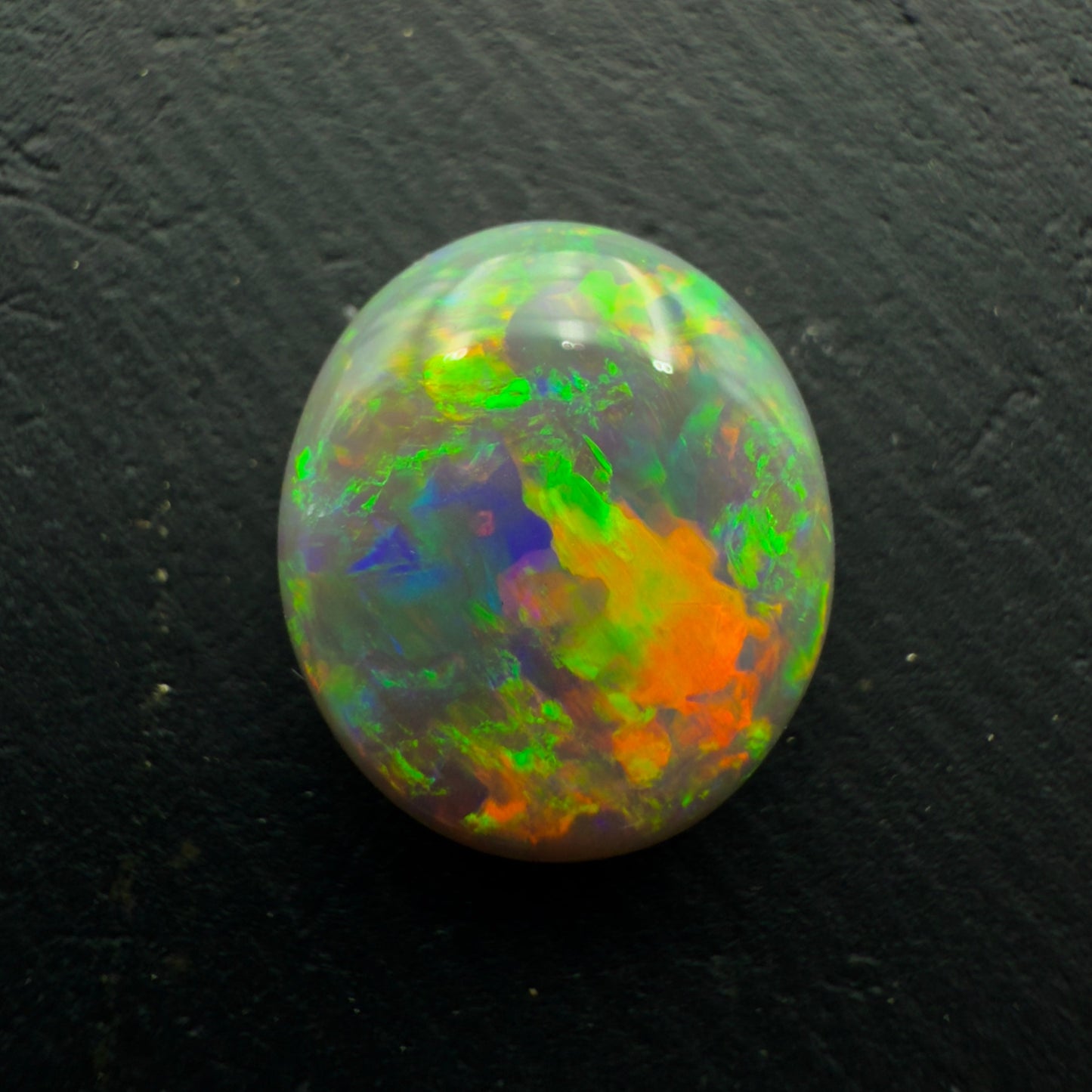 2.66ct Gem Black Opal With Vivid Gold Green Floral Pattern