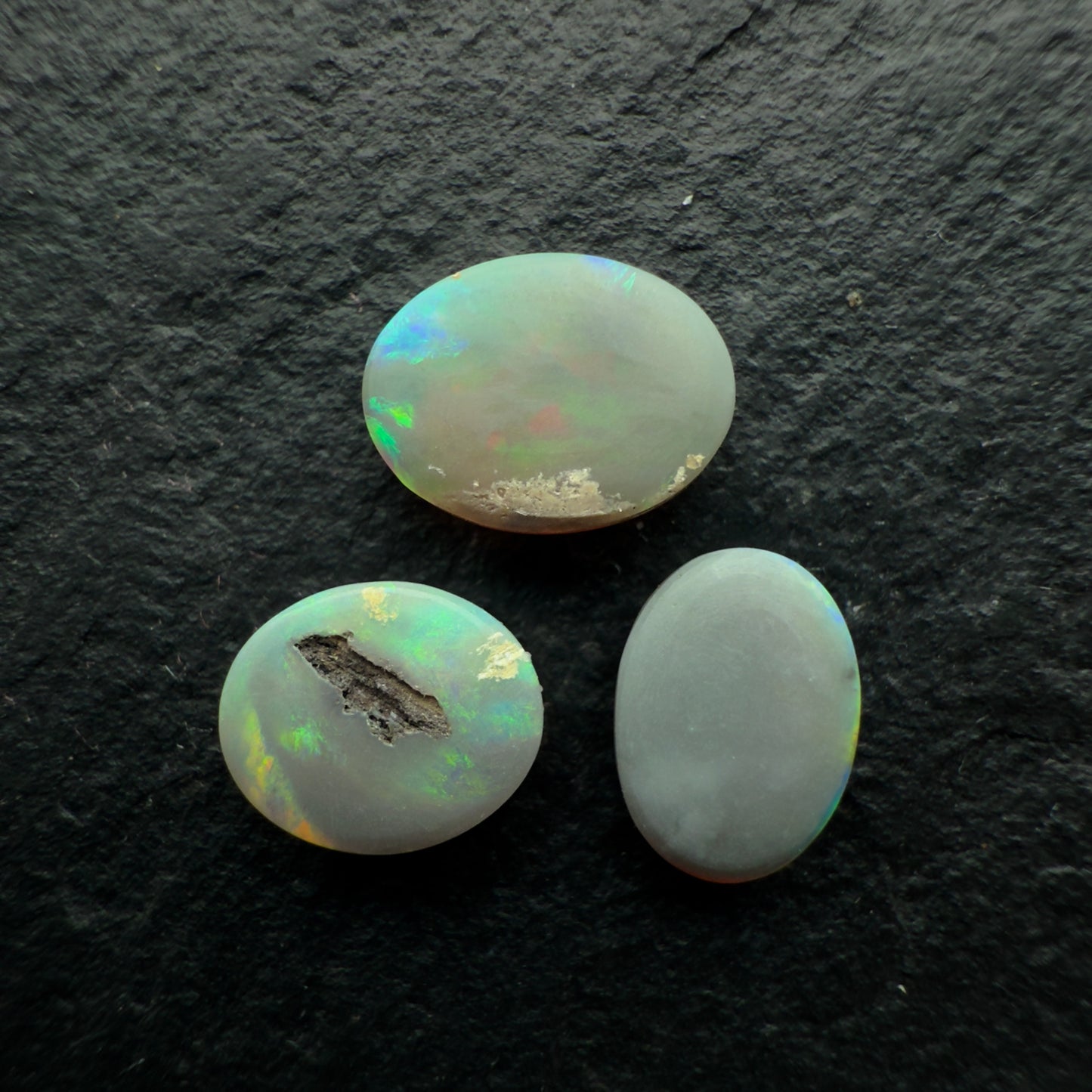 1.76ct Bundle (Price For Parcel) Dark Opals With Green, Yellow, Orage
