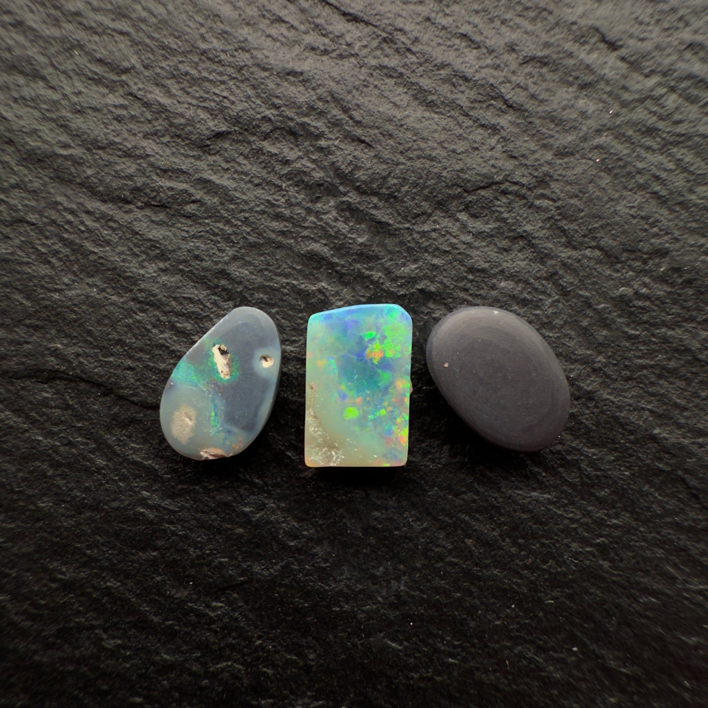 BUNDLE (Price For Parcel) Small gem Black Opals With Rare Red Color Play