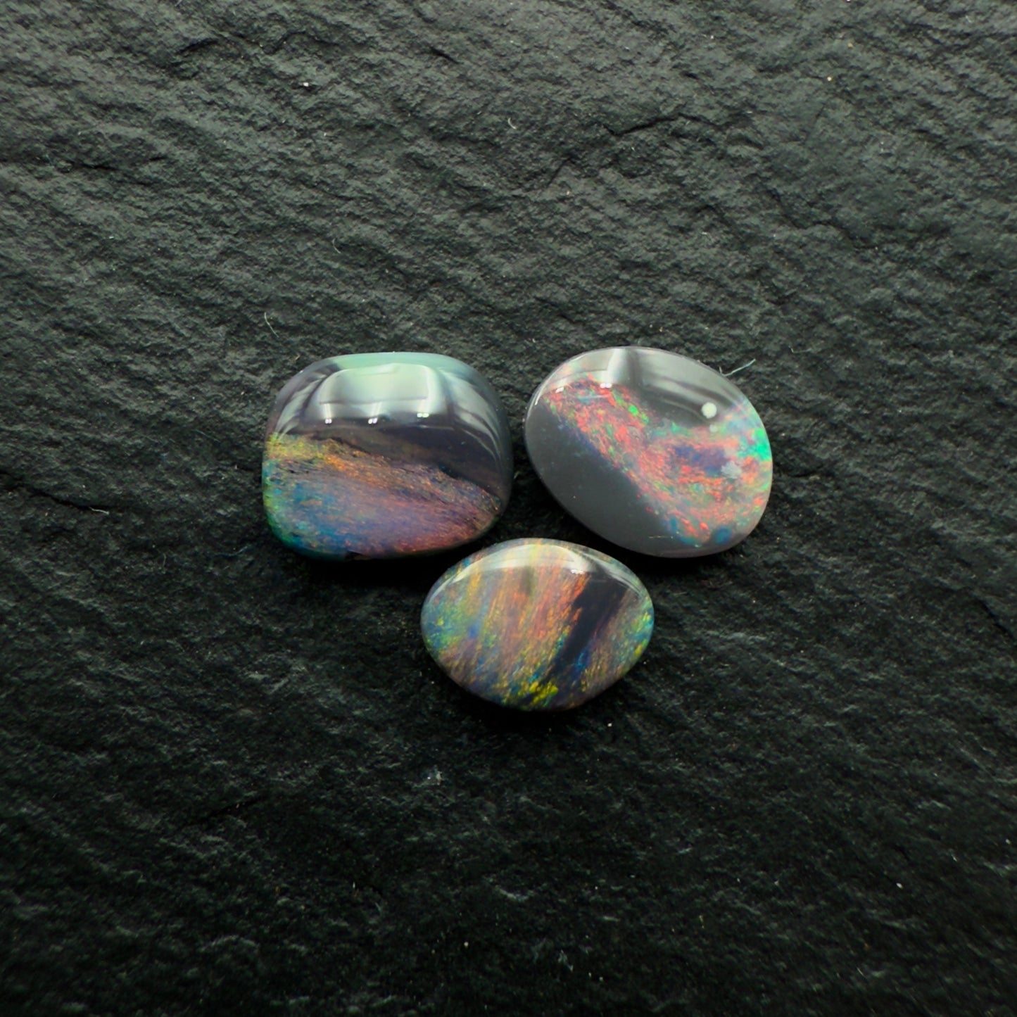 Bundle (Price For Parcel) Small Picture Stone Black Opals With Marbled Colors
