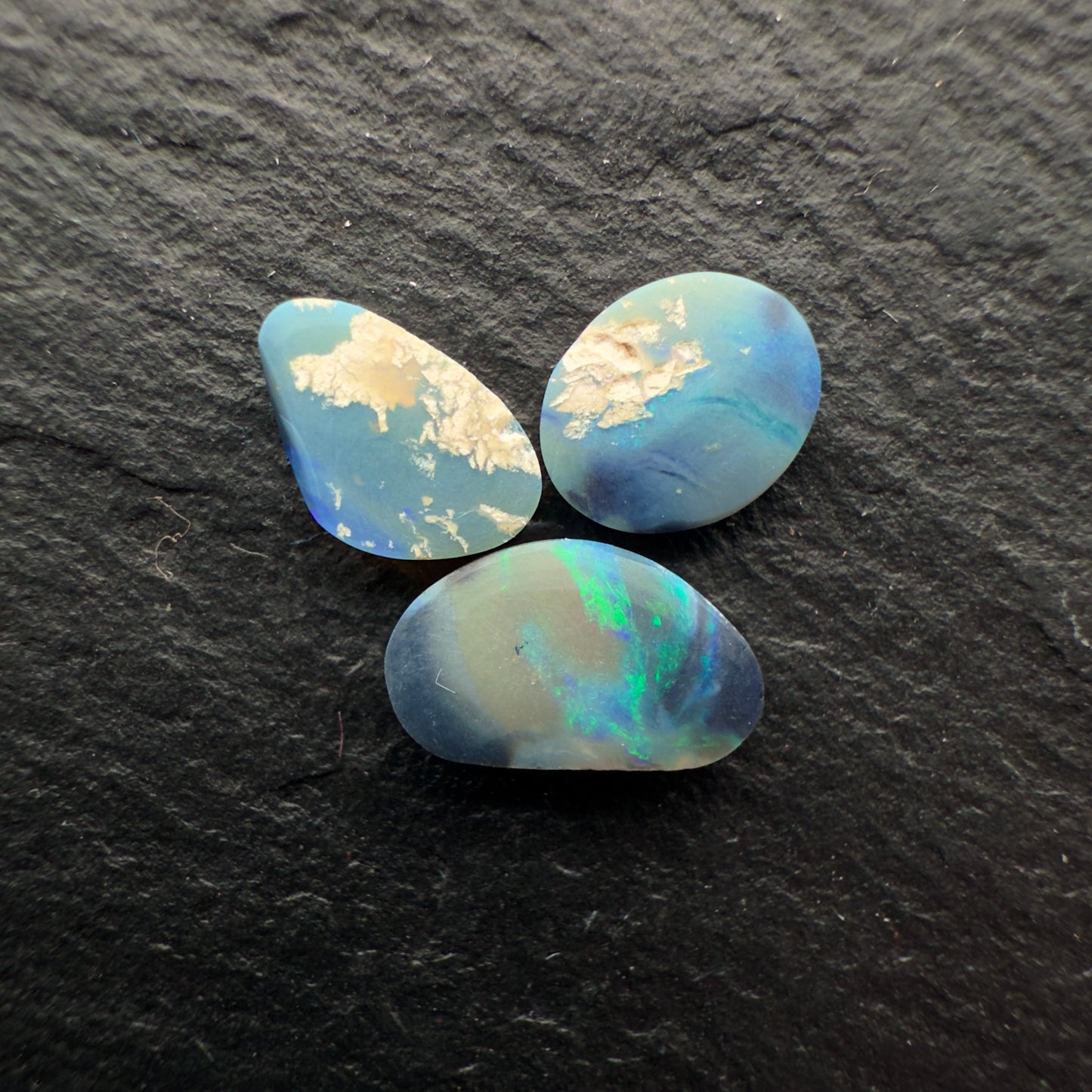 1.59ct Bundle (Price For Parcel) Picture Stone Black Opals With Swirled Colors