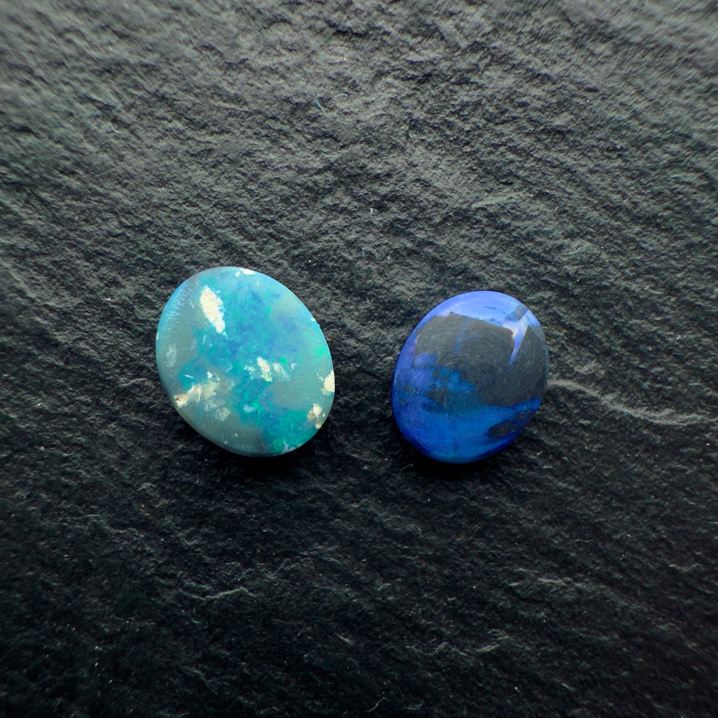 1.38ct Bundle (Price For Parcel) Picture Stones Black Opals With vivid Blue-Green Marbling
