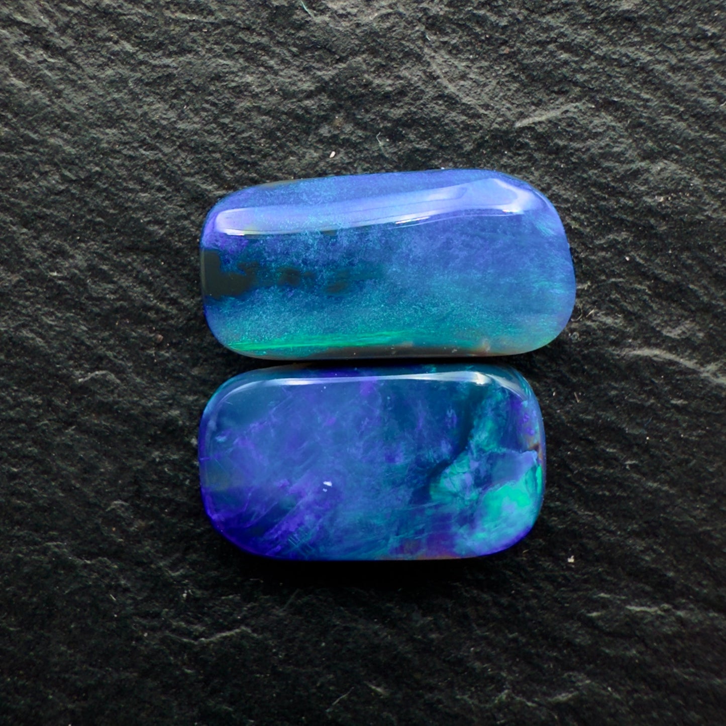 2.72ct Bundle (Price For Parcel) Picture stone Black Opals With Marbled Blues And hints Of Green