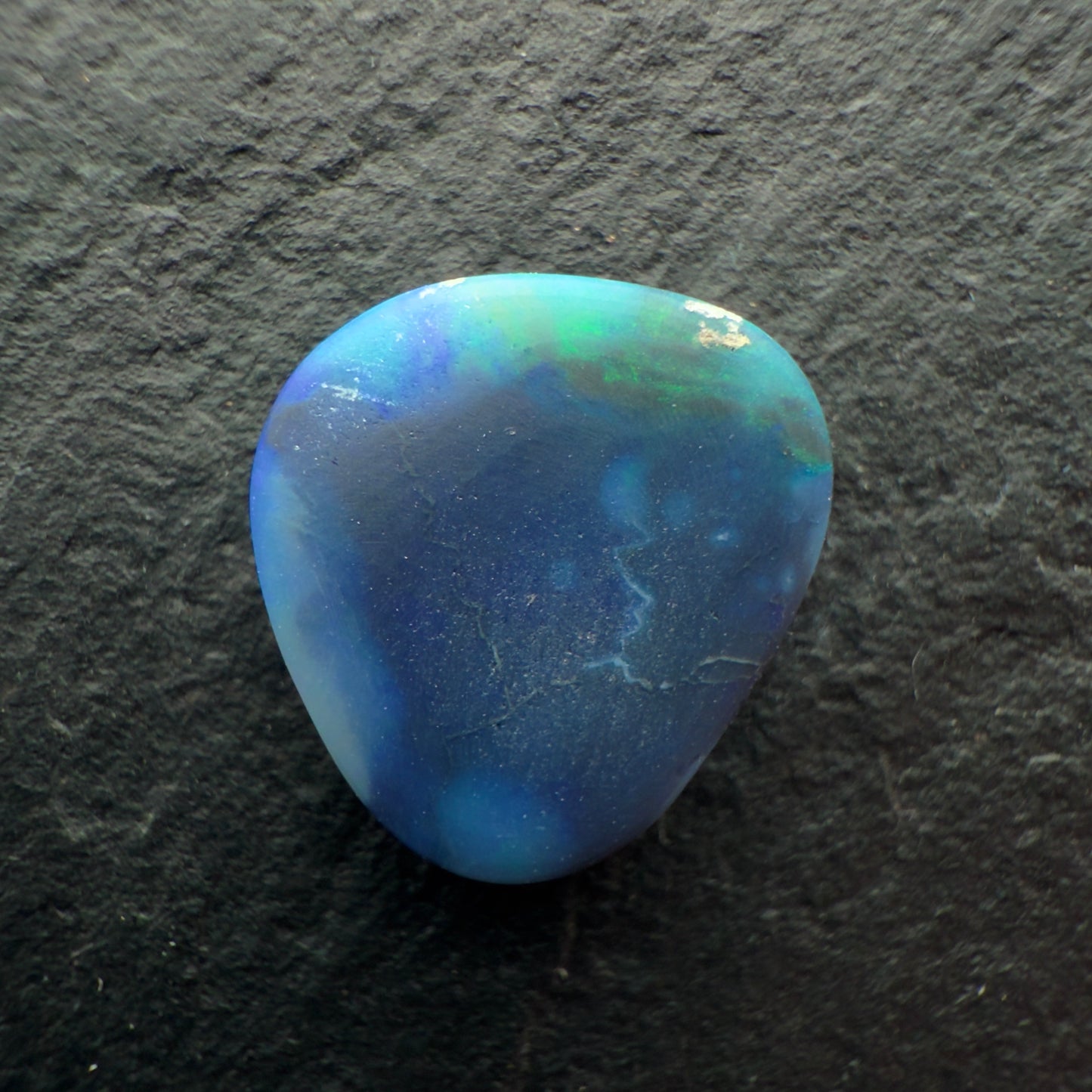 2.83ct Picture Stone Black Opals With Marbled Blue, Green And Black