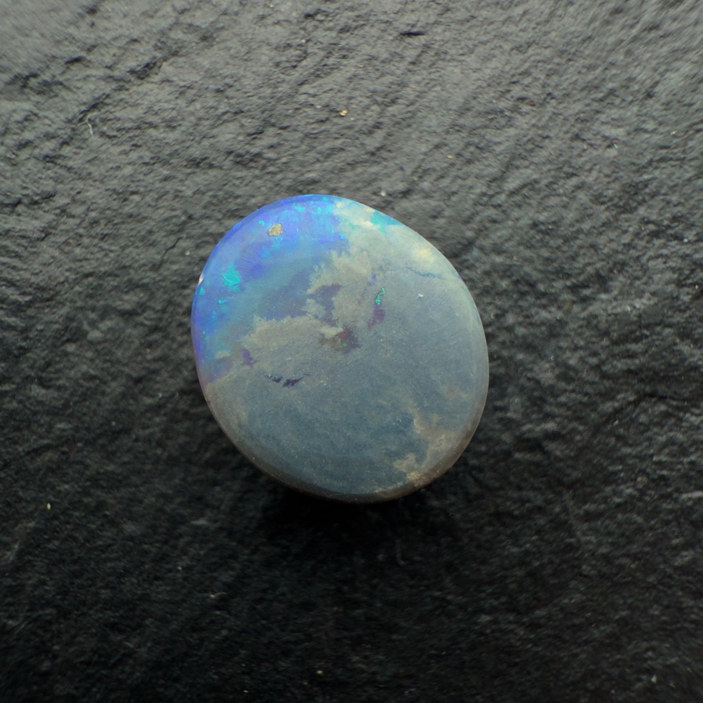 1.44ct Picture Stone Black Opal A With Flagstone Like Pattern And Teal And Purples