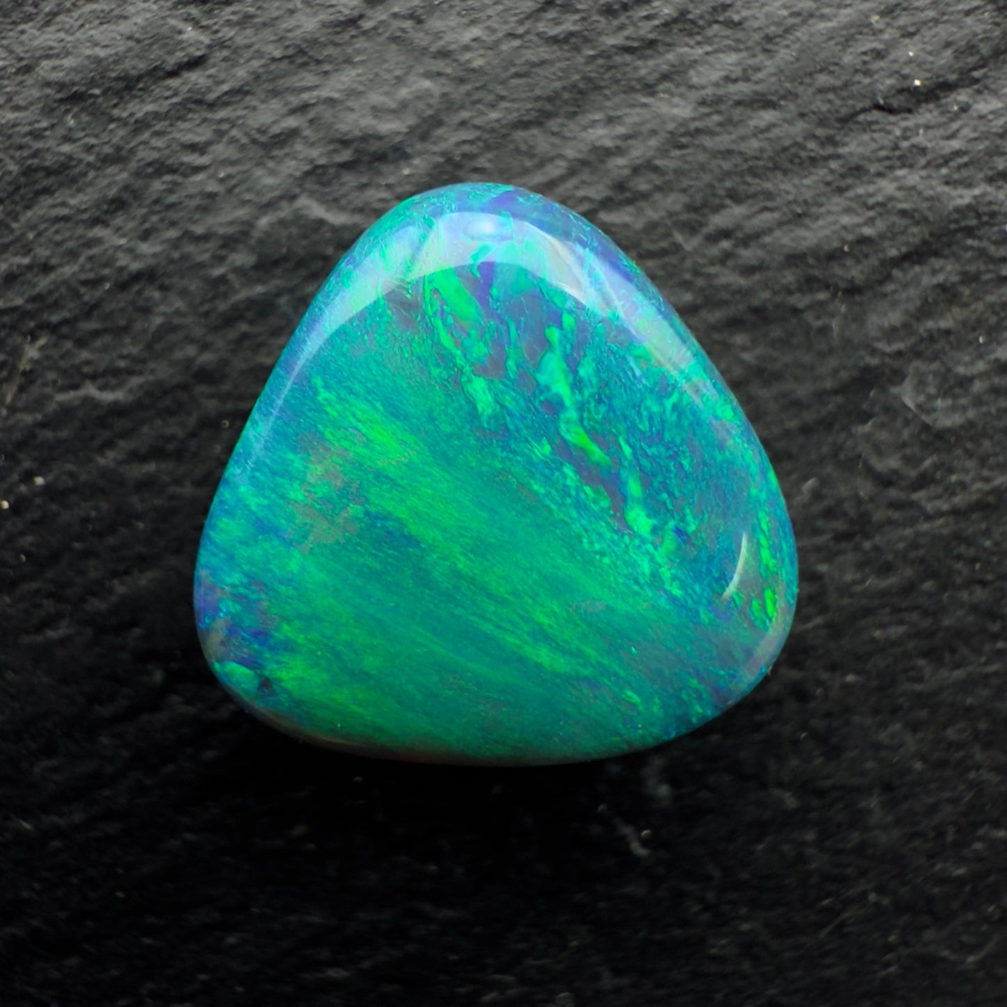 3.69cts Gem Black Opal With Vivid Aqua Moss Pattern
