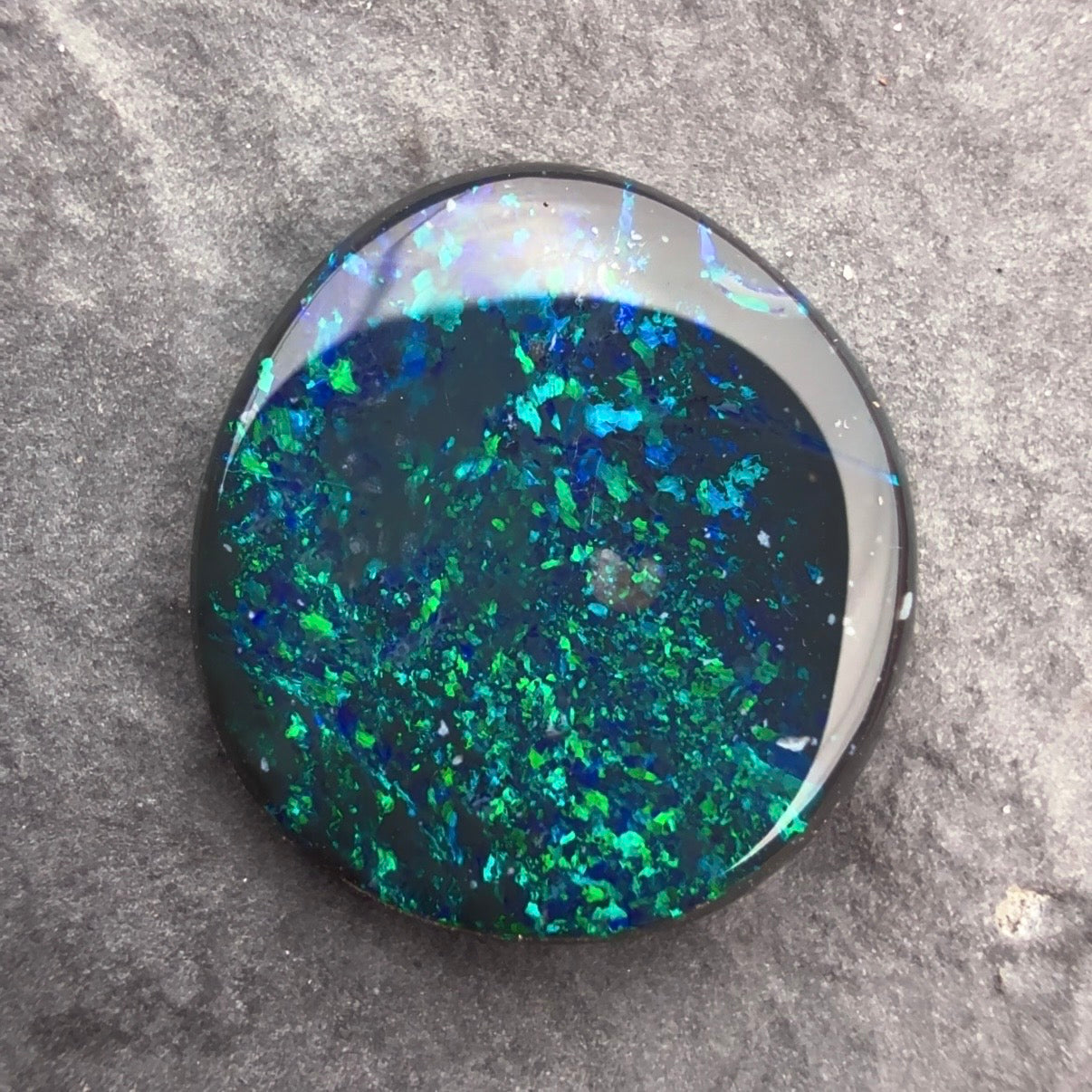 2.63cts Affordable Dark Opal With A Pinfire pattern and Blue Green Play Of color