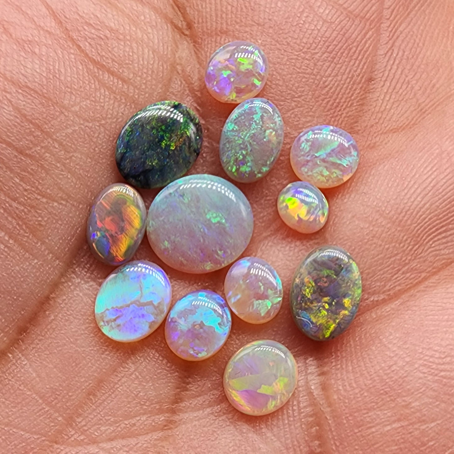 Assorted Crystal, Semi Black and Black Opals