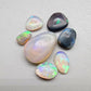 Assorted  Crystal, semi black and black opals