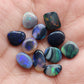 Assorted Crystal, Dark opal and Black Opals with textured color pallets