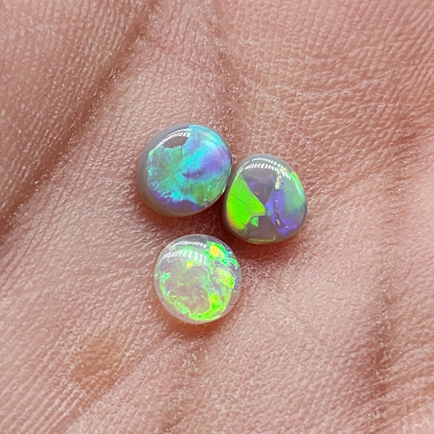 BUNDLE- Set of 3 Dark opals with vivid colors