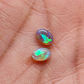 BUNDLE- Set of 2 Dark opals with blocky green patterns