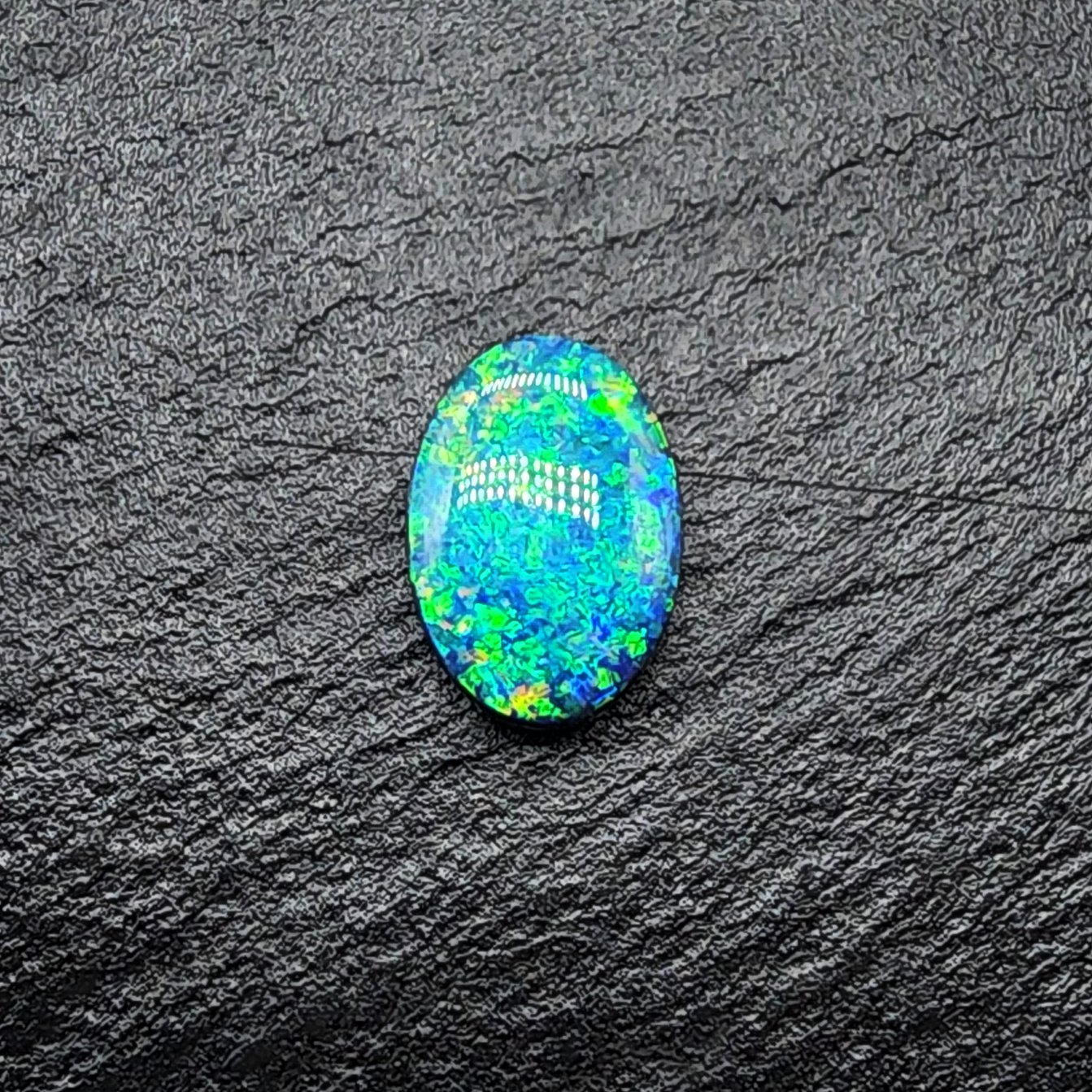 world class Black opal with exceptional green-multi color floral pattern