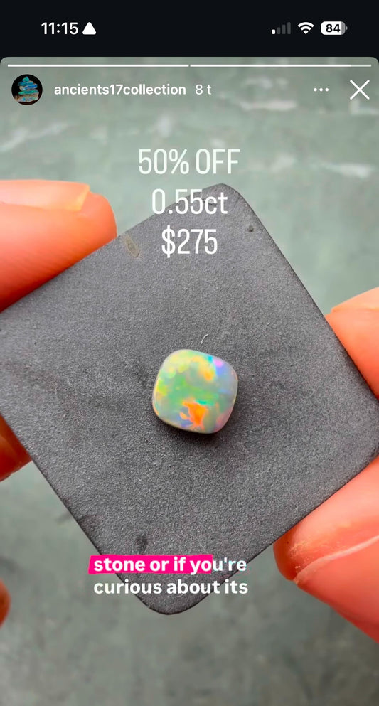 0.55ct Dark Opal With A Red, Pink Multicolor Play Of Color, From Lightning Ridge Australia
