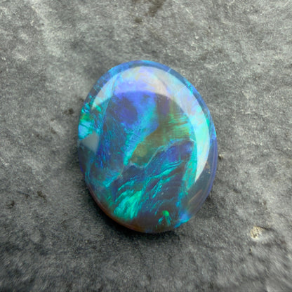 1.6cts Affordable Dark Opal With A Blue Green Play Of Color, From Lightning Ridge Australia