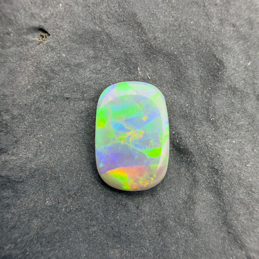 0.6cts Affordable Dark Opal With A Green Yellow Gold Play Of Color, From Lightning Ridge Australia