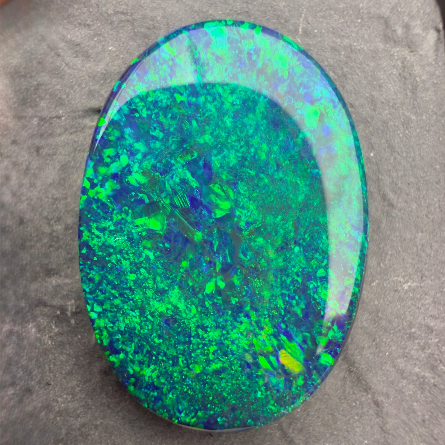 10cts Gem Black Opal With Vivid Dark Blue-Green Pinfire Pattern