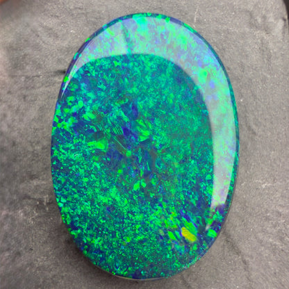 10cts Gem Black Opal With Vivid Dark Blue-Green Pinfire Pattern