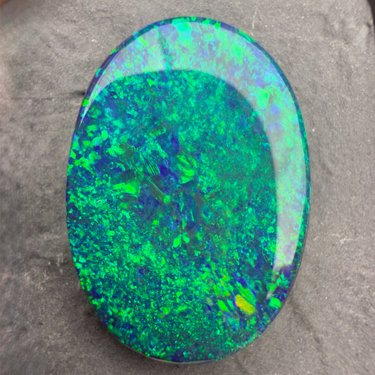 10cts Gem Black Opal With Vivid Dark Blue-Green Pinfire Pattern