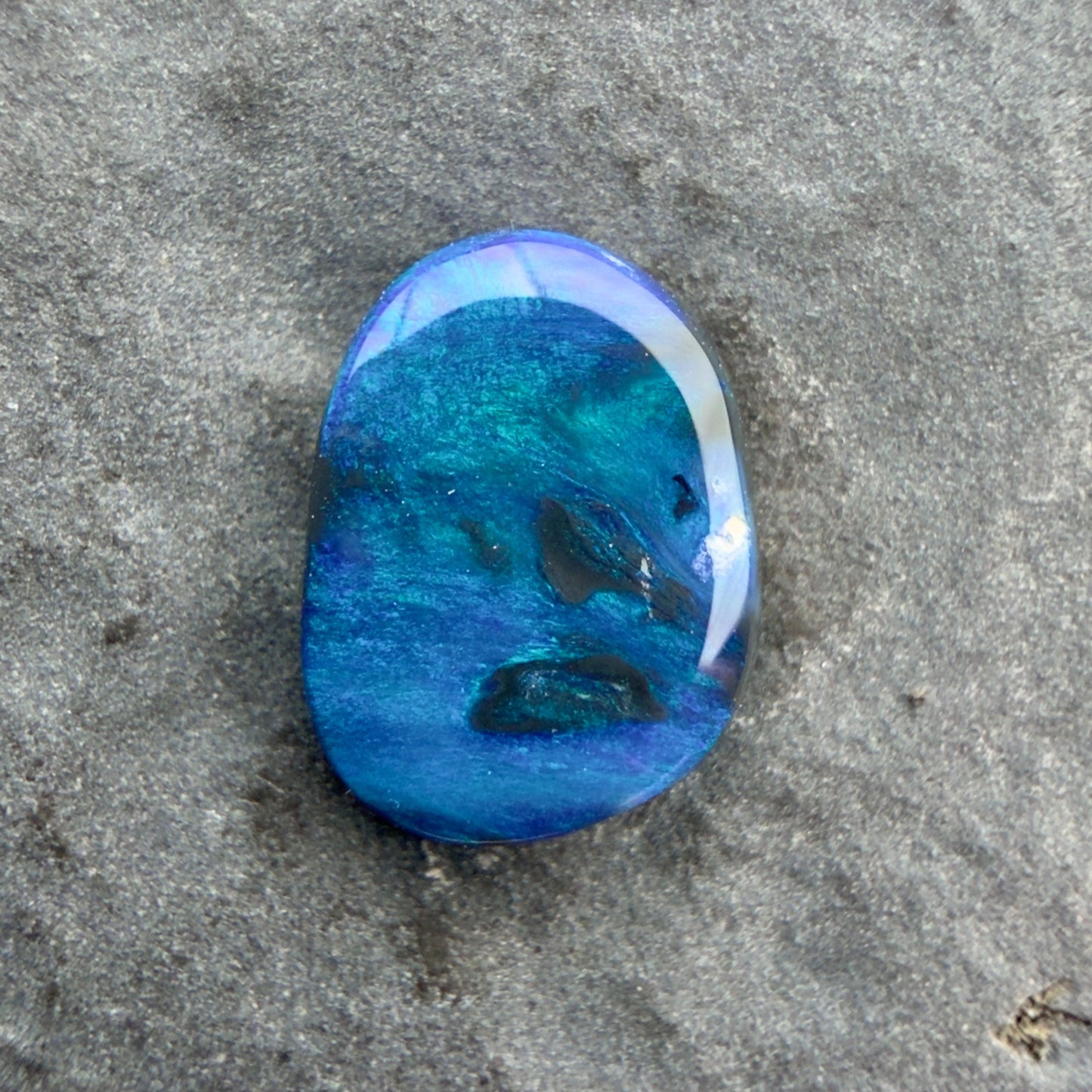 0.74cts Affordable Black Opal With A Blue Green Play Of Color, From Lightning Ridge Australia