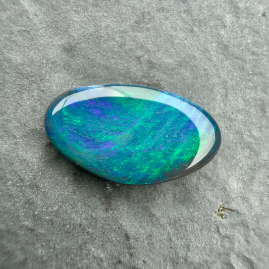 1.58cts Affordable Black Opal With A Blue Green Play Of Color, From Lightning Ridge Australia