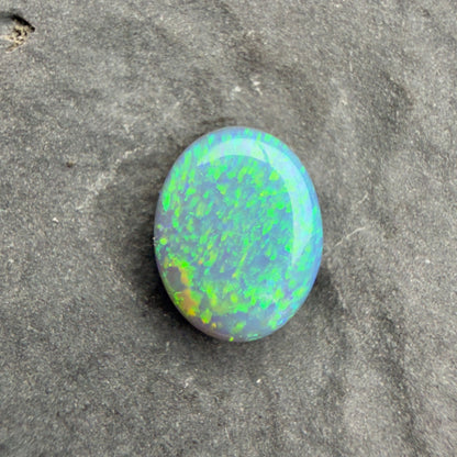 0.89cts Affordable Dark Opal With A Vivid Green Yellow Gold Play Of Color, From Lightning Ridge Australia