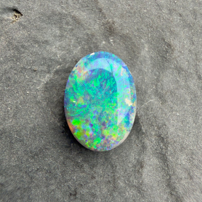 1.19cts Affordable Black Opal With A Vivid Green Blue Play Of Color, From Lightning Ridge Australia