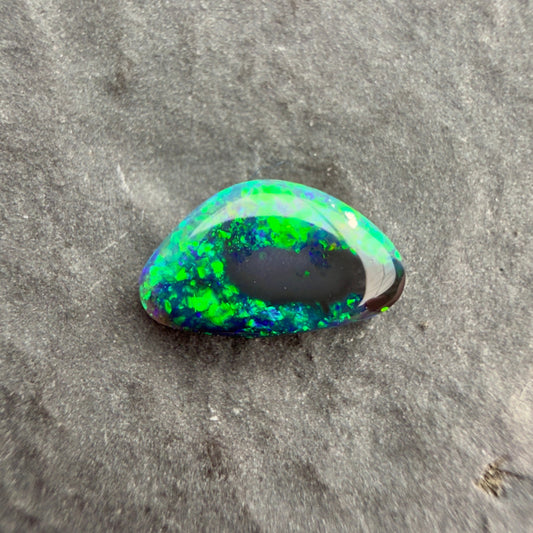 0.52cts Affordable Black Opal With A Vivid Green Blue Play Of Color, From Lightning Ridge Australia
