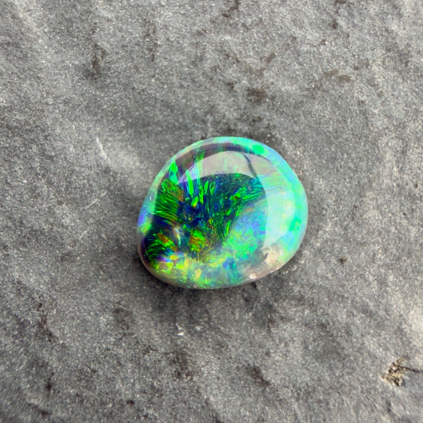 0.8cts Affordable Black Opal With A Vivid Green Blue Play Of Color, From Lightning Ridge Australia
